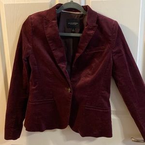 Banana Republic crushed velvet maroon Classic Blazer size 4